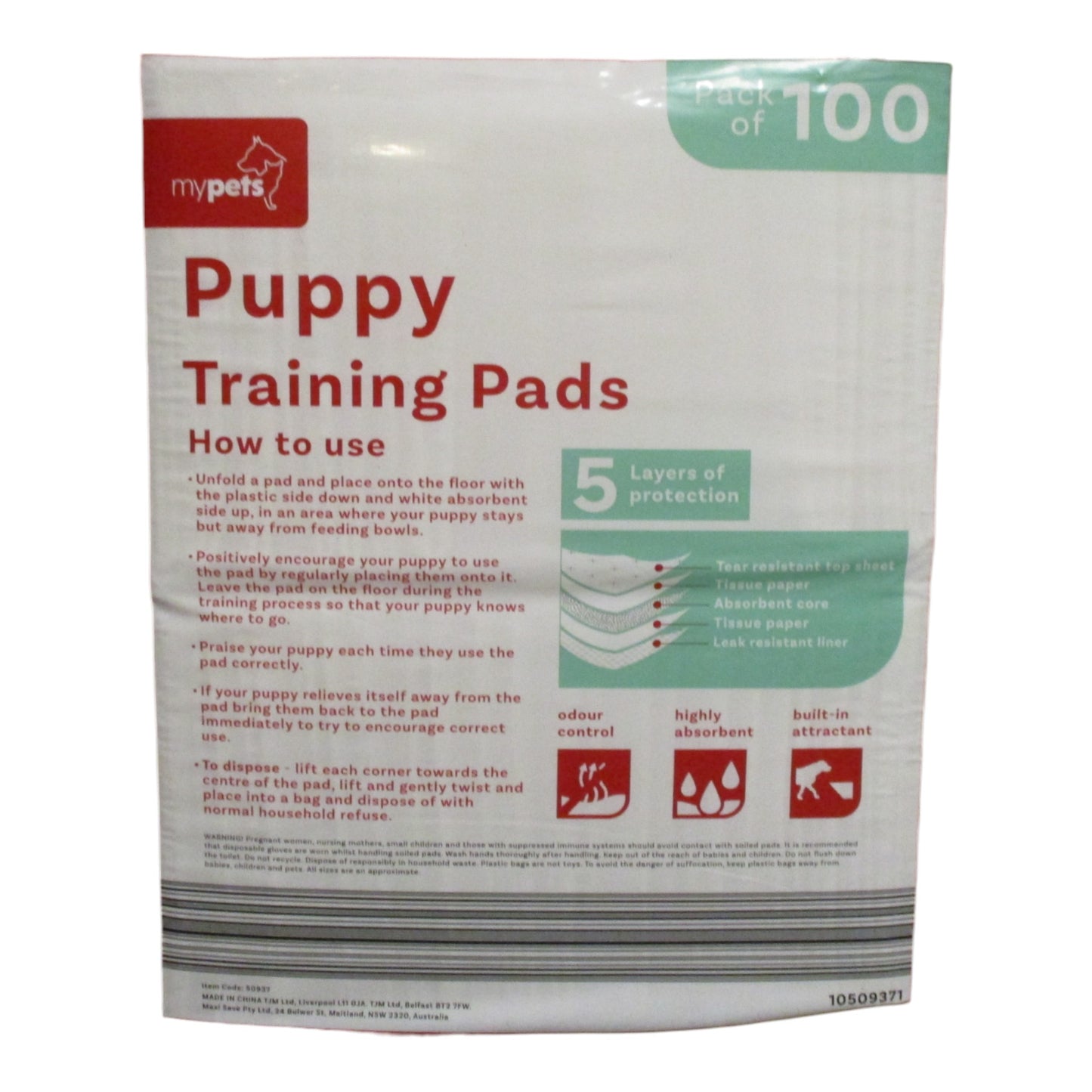 Premium 100 x Puppy Training Disposable Pads / Mat For Young Pets And Older Pet Dogs, With Incontinence