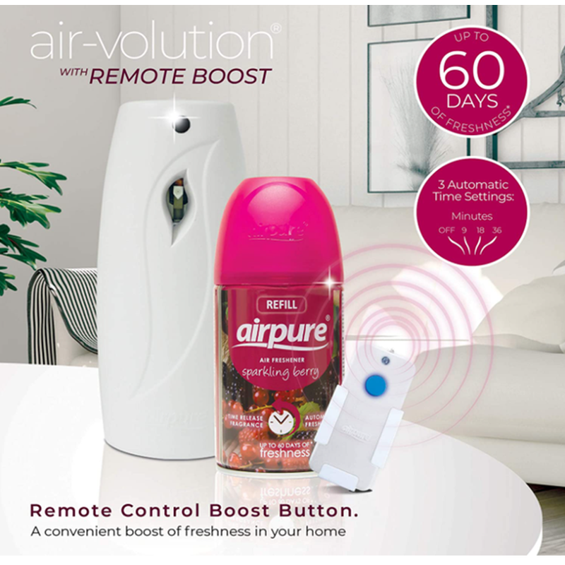 Airpure Air-Volition Automatic Air Freshener with Remote Boost - Sparkling Berry