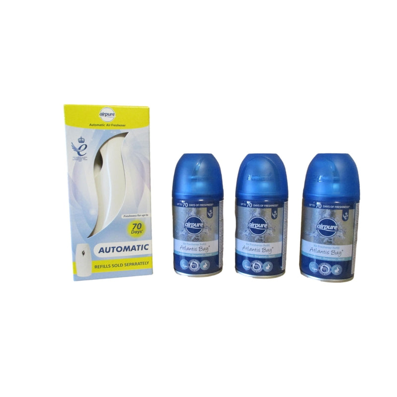 Airpure Air-O-Matic Air Dispenser & 3 x Refill's - Atlantis Bay Fragrance