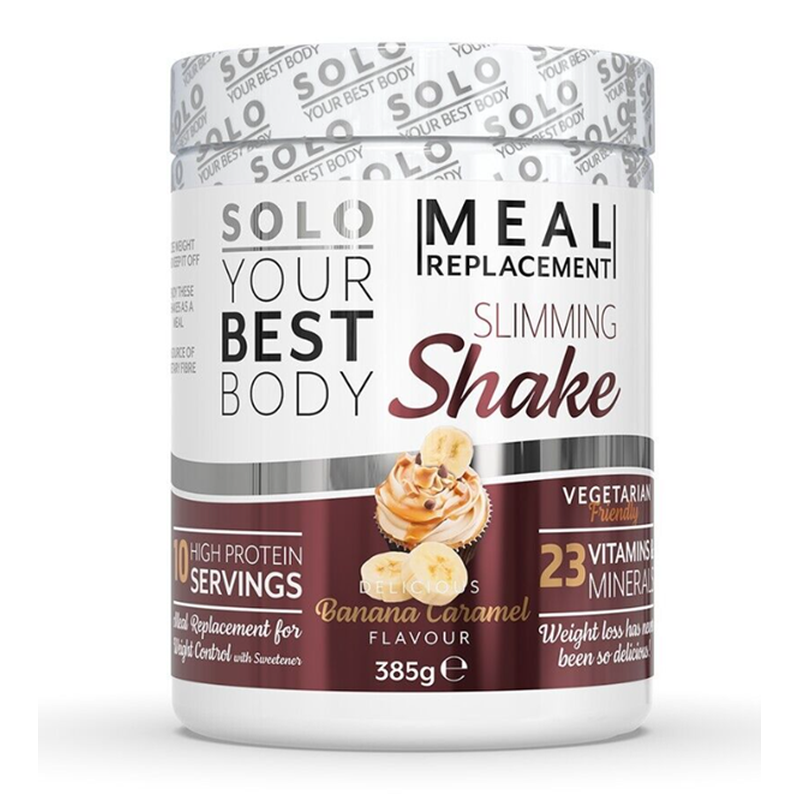 Solo Meal Replacement Slimming Weight Loss Shake 385g - Banana Caramel (Vegetarian)