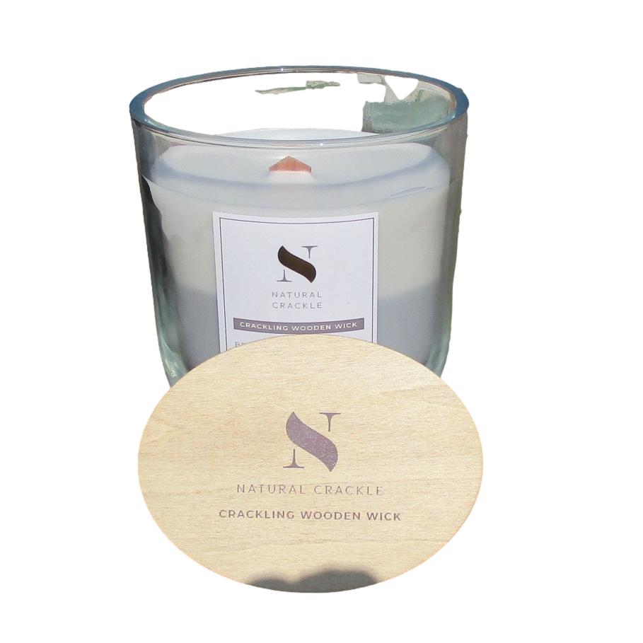 Natura Crackle - Candle in Glass Jar - Bergamot & Cedarwood  – 620g