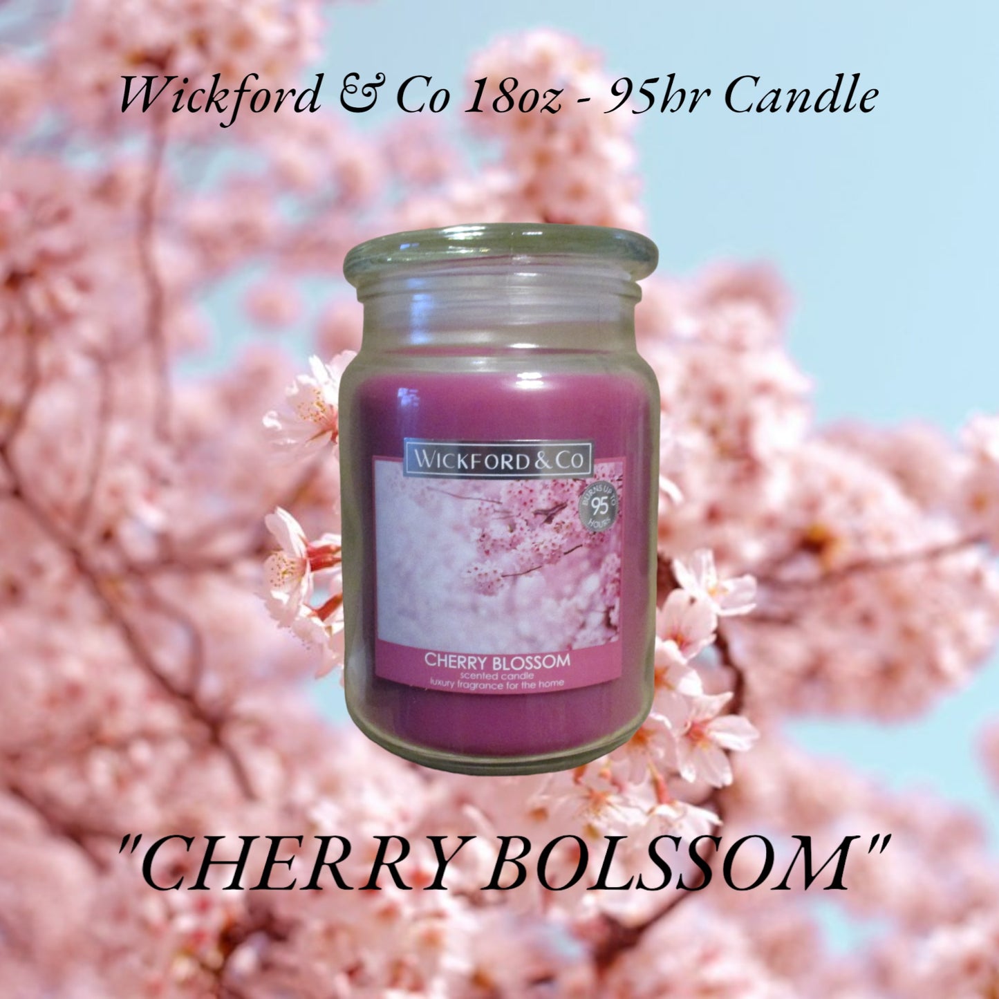 Luxury Scented Candle - (Cherry Blossom) - (By Wickford & Co)