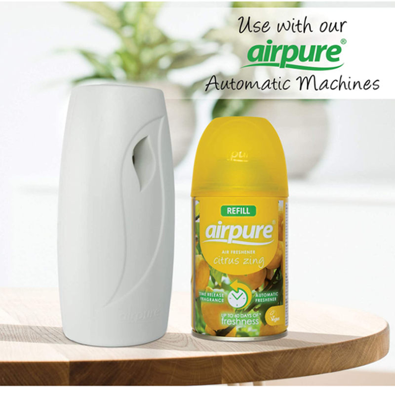 Airpure Air-O-Matic Air Dispenser & 3 x Refill's - Citrus Zing Fragrance