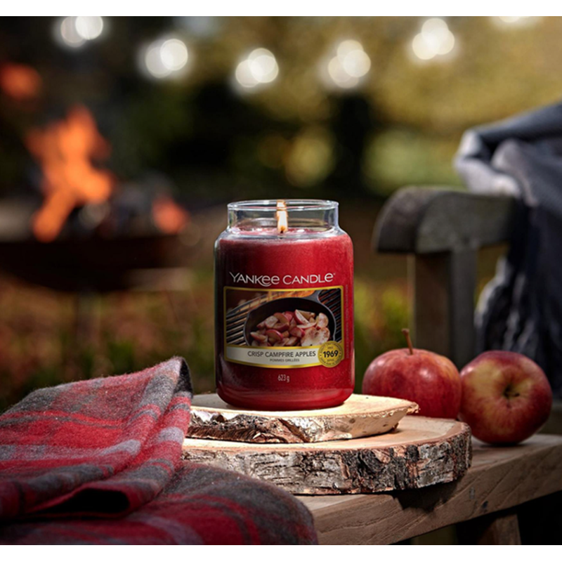 Yankee Candle Scented Large Jar Crisp Campfire Apples Burn Time 150 Hours