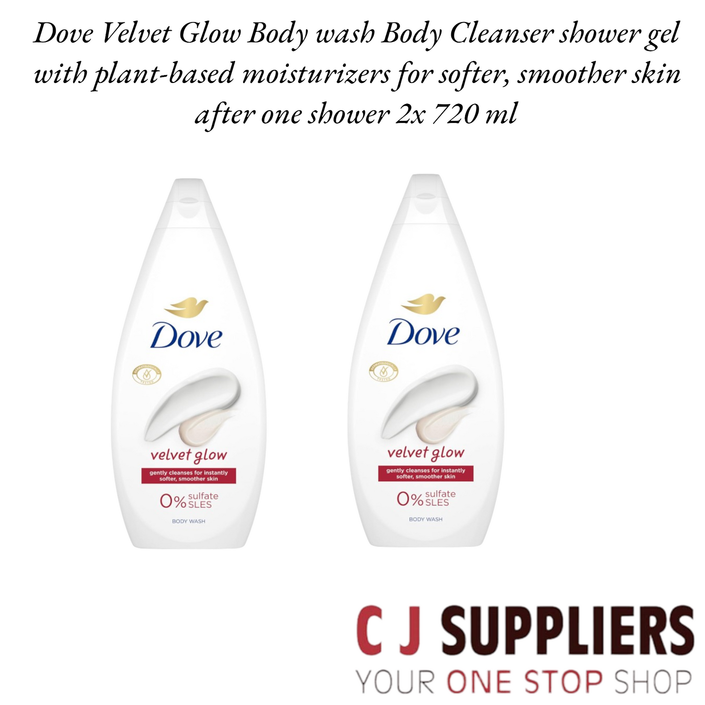 Dove XL Velvet Glow Body Wash  , (2x720ml)