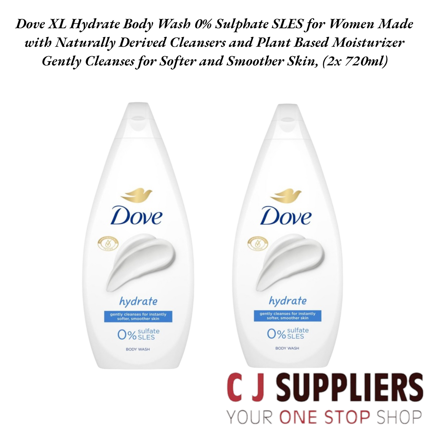 Dove XL Hydrate Body Wash  , (2x720ml)