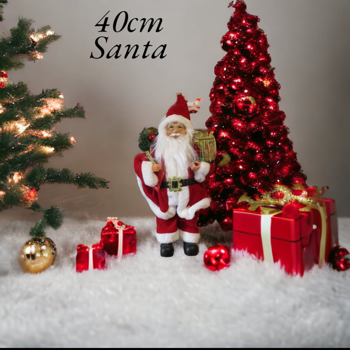 Santa Decoration Soft Plush Standing Figure- Xmas Statue 40cm