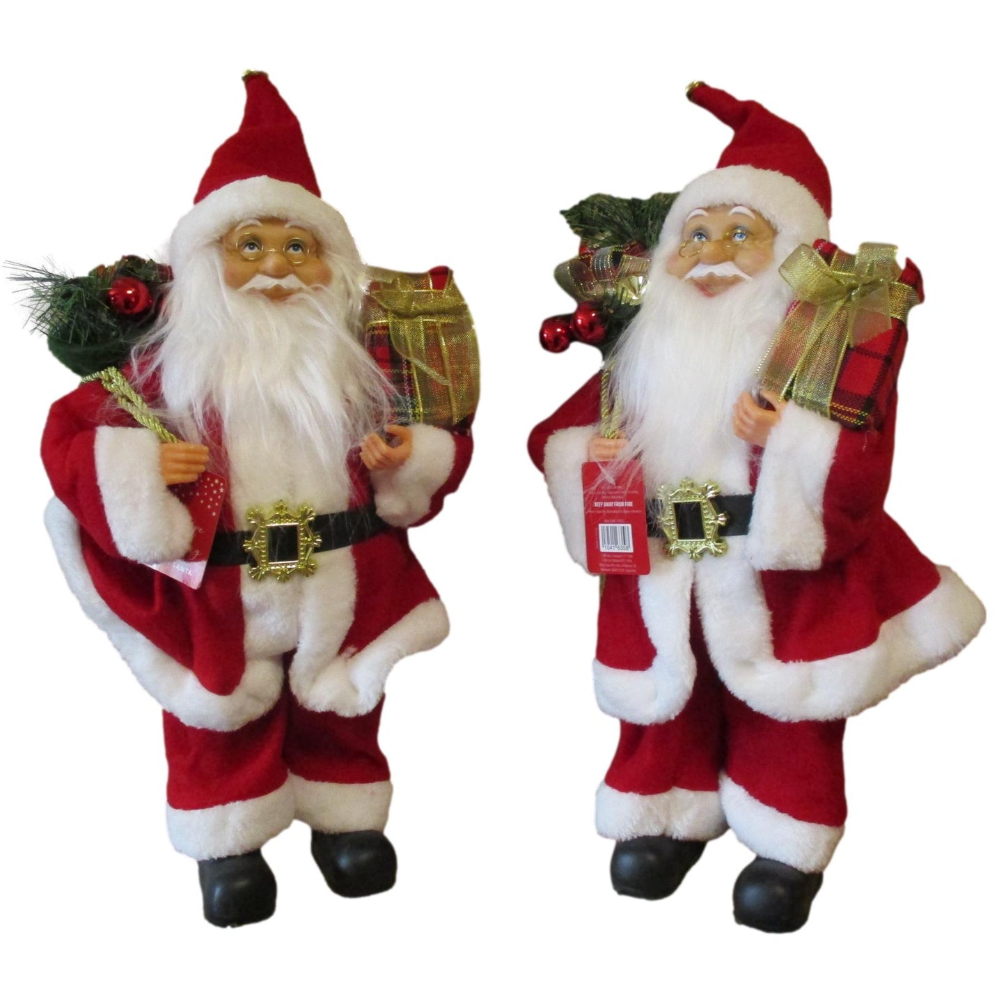 Santa Decoration Soft Plush Standing Figure- Xmas Statue 40cm