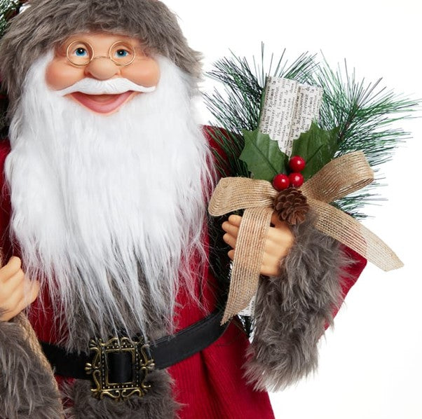 Santa Decoration Soft Plush Standing Figure- Xmas Statue 60cm