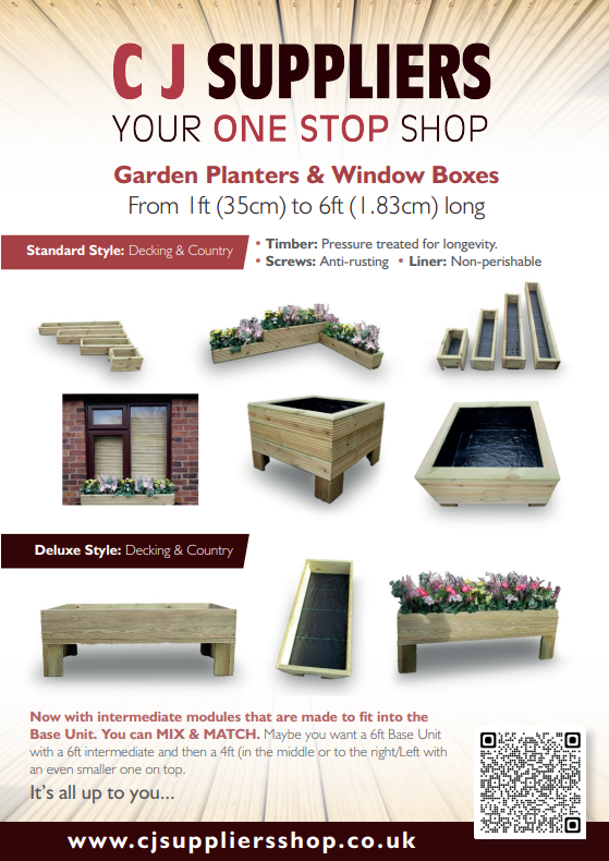 2M Long XL Decking / Smooth or Country Style - Garden Planters