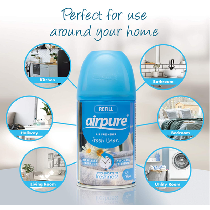 Airpure Air-O-Matic Air Freshener Refill - Fresh Linen Fragrance x 1