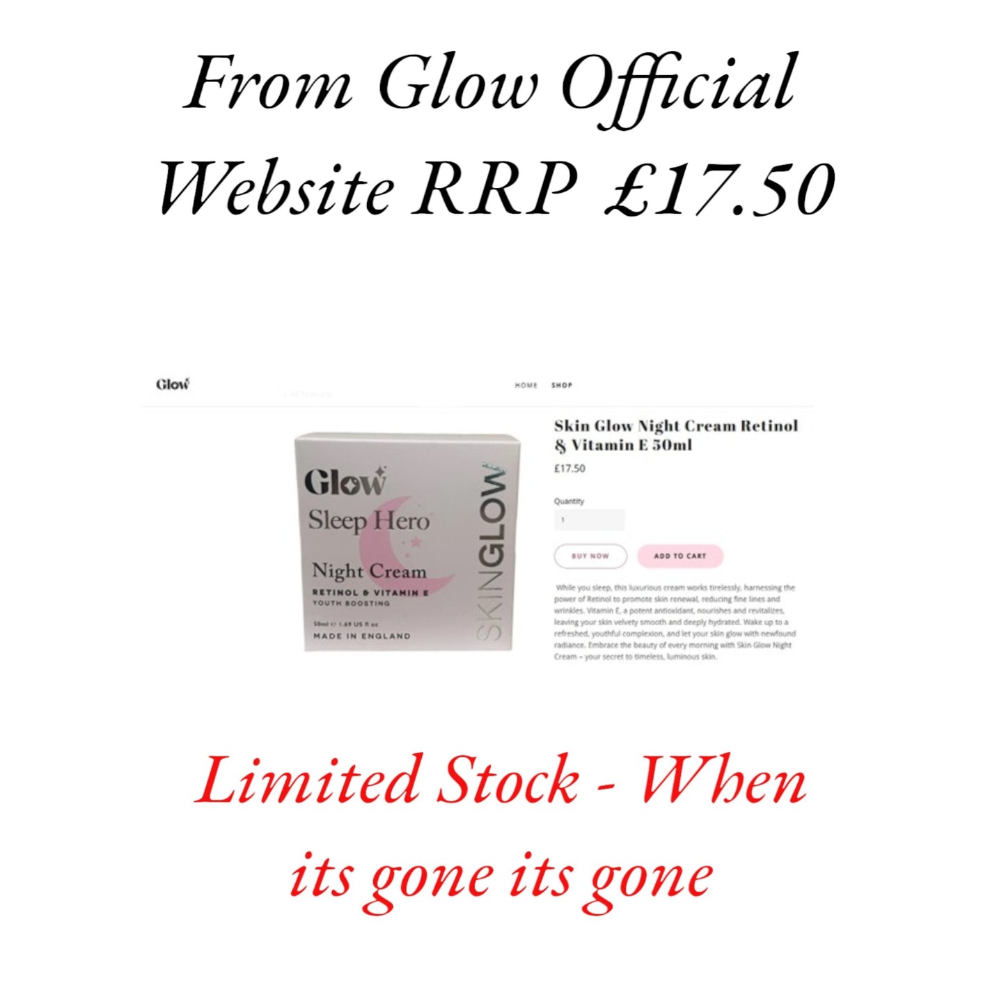 Glow Night Cream Retinol & Vitamin E 50ml