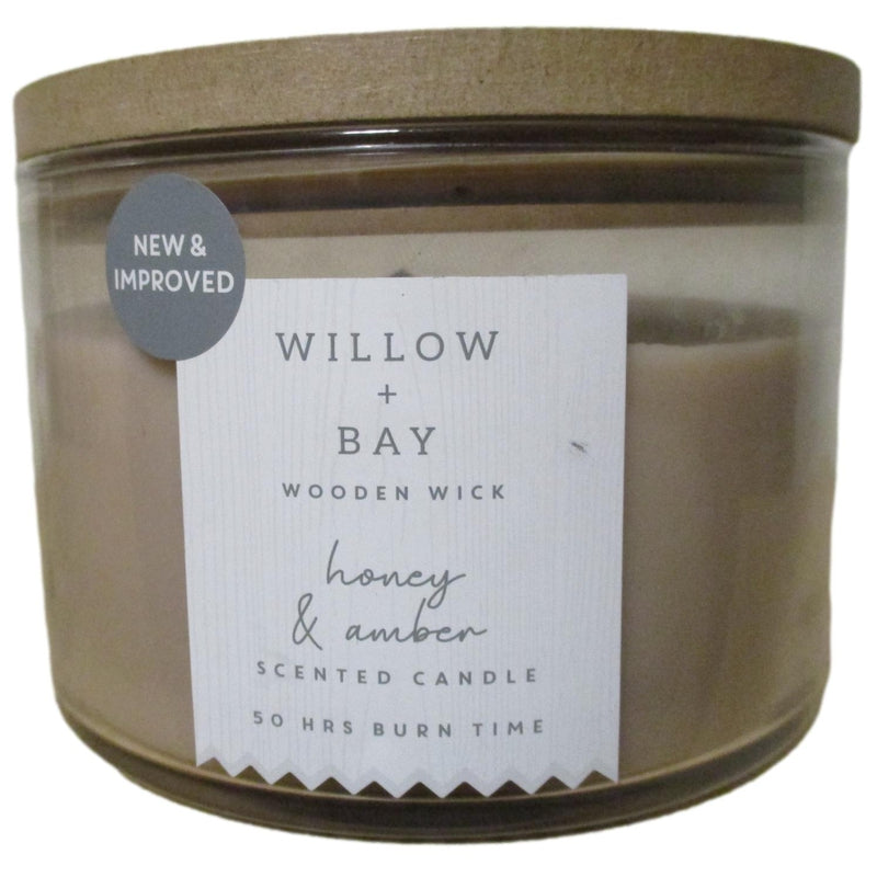 Willow Bay Crackling Wick Candle Honey Amber 470g (50hrs Burn Time)