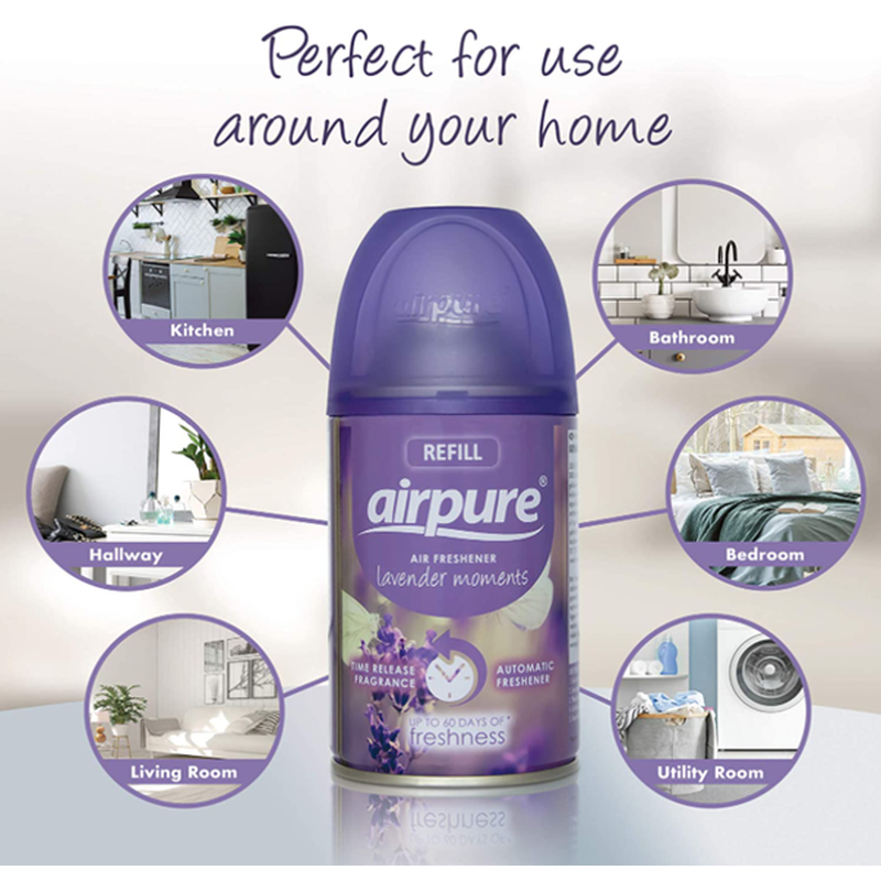 Airpure Air-O-Matic Air Dispenser & 3 x Refill's - Lavender Moments Fragrance