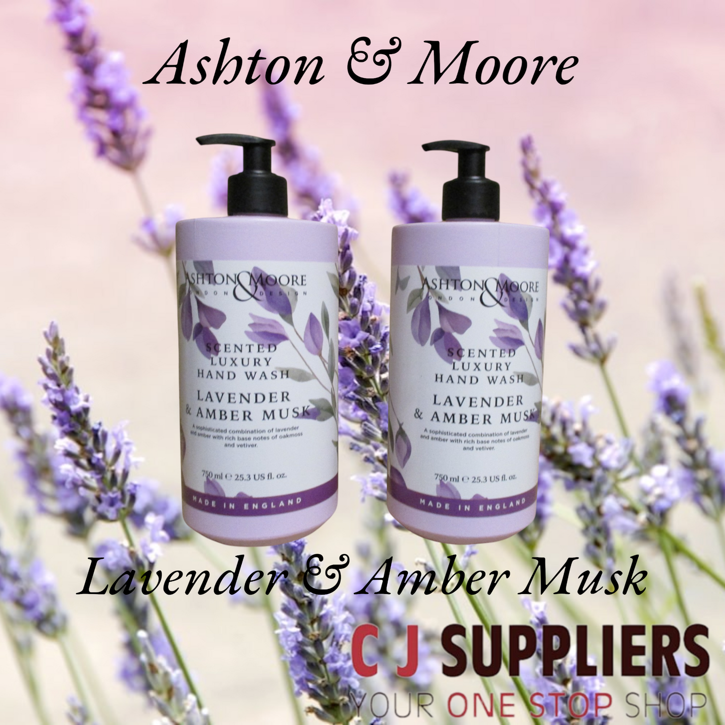 Ashton & Moore London Design - Lavender & Amber Musk  - Luxury Hand Wash 2 x 750ml Hand Wash