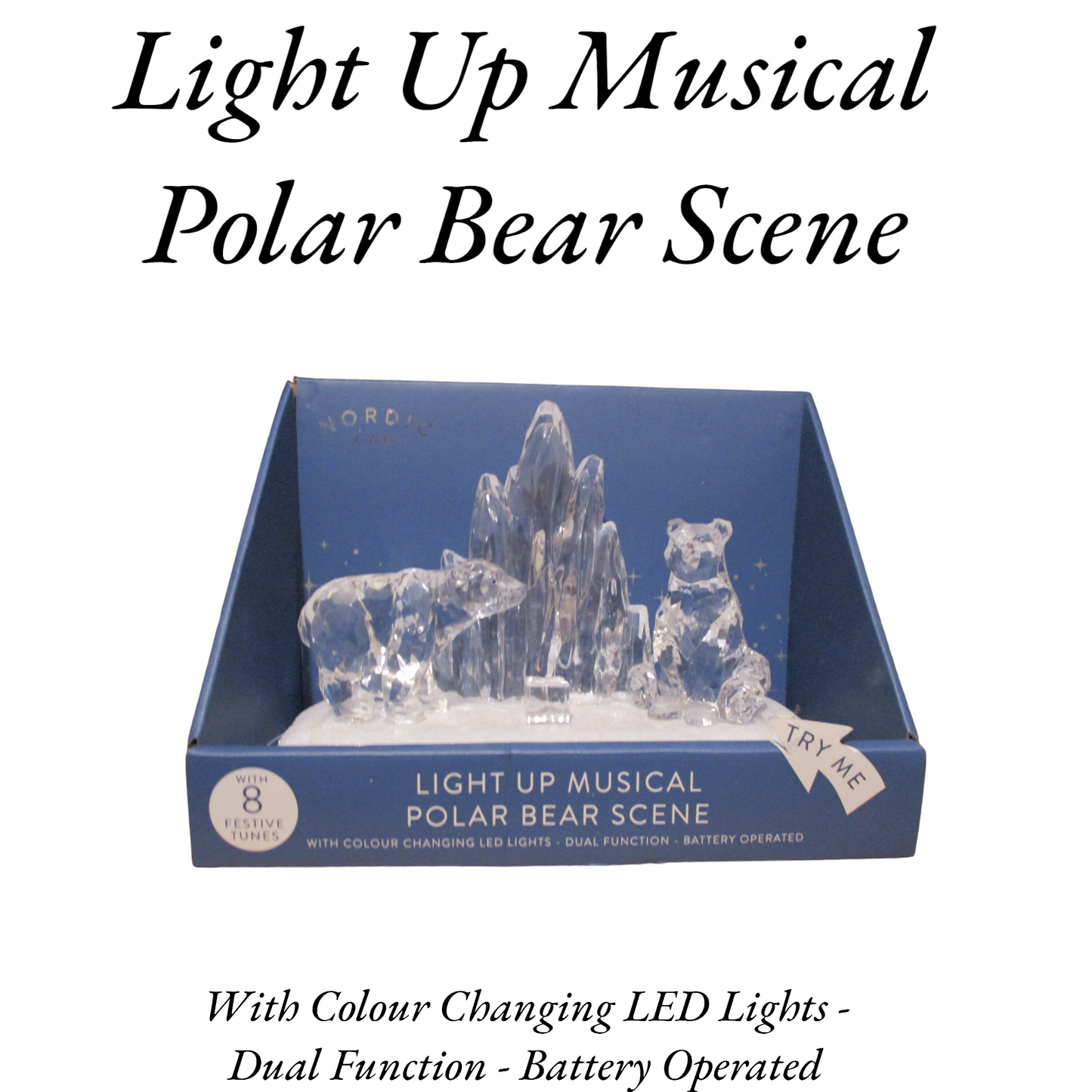 Magical Light Up Musical Polar Bear Scene.