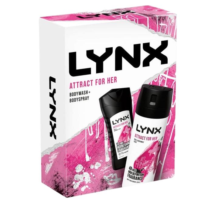 Lynx Body Spray Duo Gift Set - Attract for Her, (RRP £8.00)