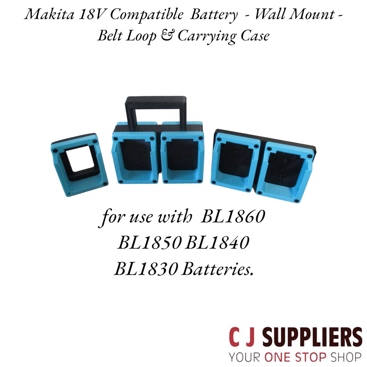 Makita 18V "Compatible” Battery - Wall Mount - Belt Loop & Carrying Case