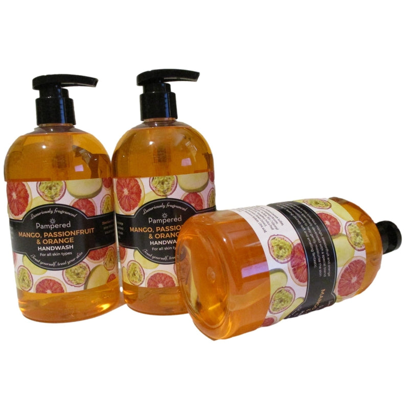 Pampered - Orange, Mango Passion Fruit - Hand Wash 3 x 500ml