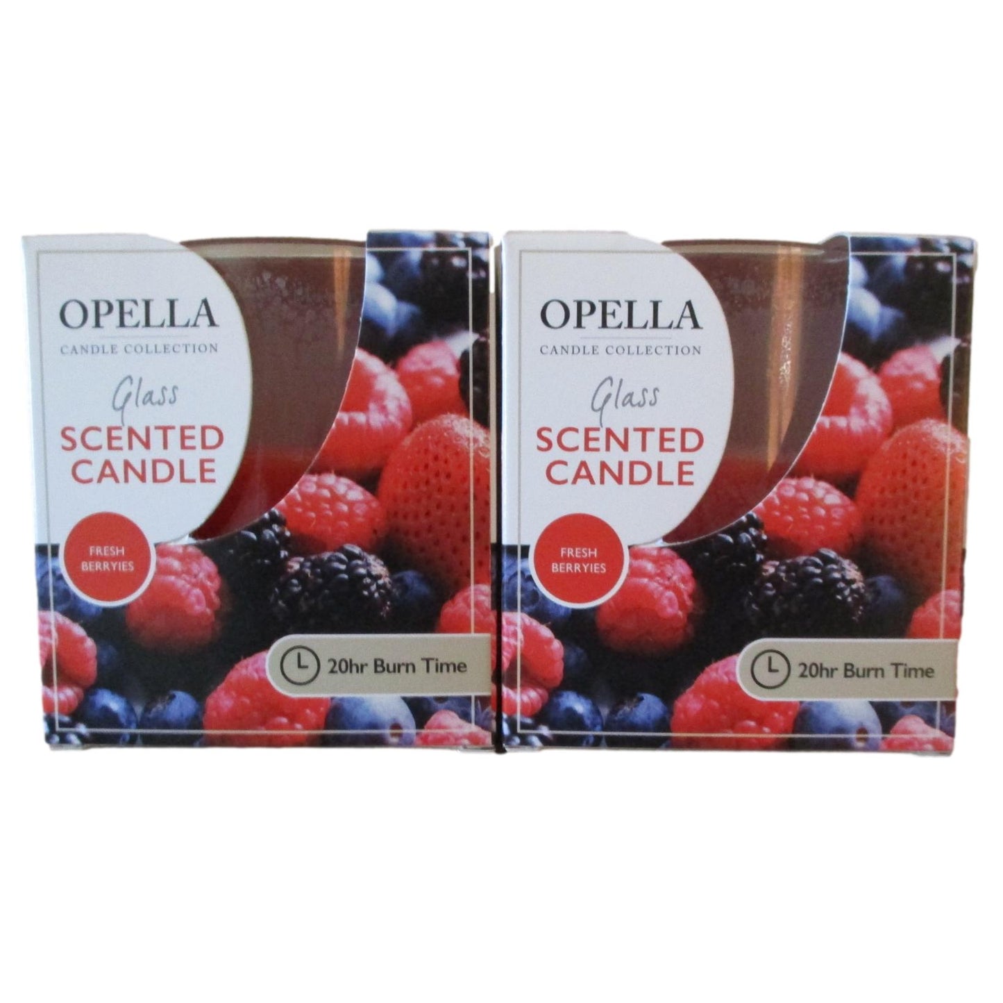 Opella - Scented Candle in Glass Jar (Mixed Berries) 20hr Burning (per candle)