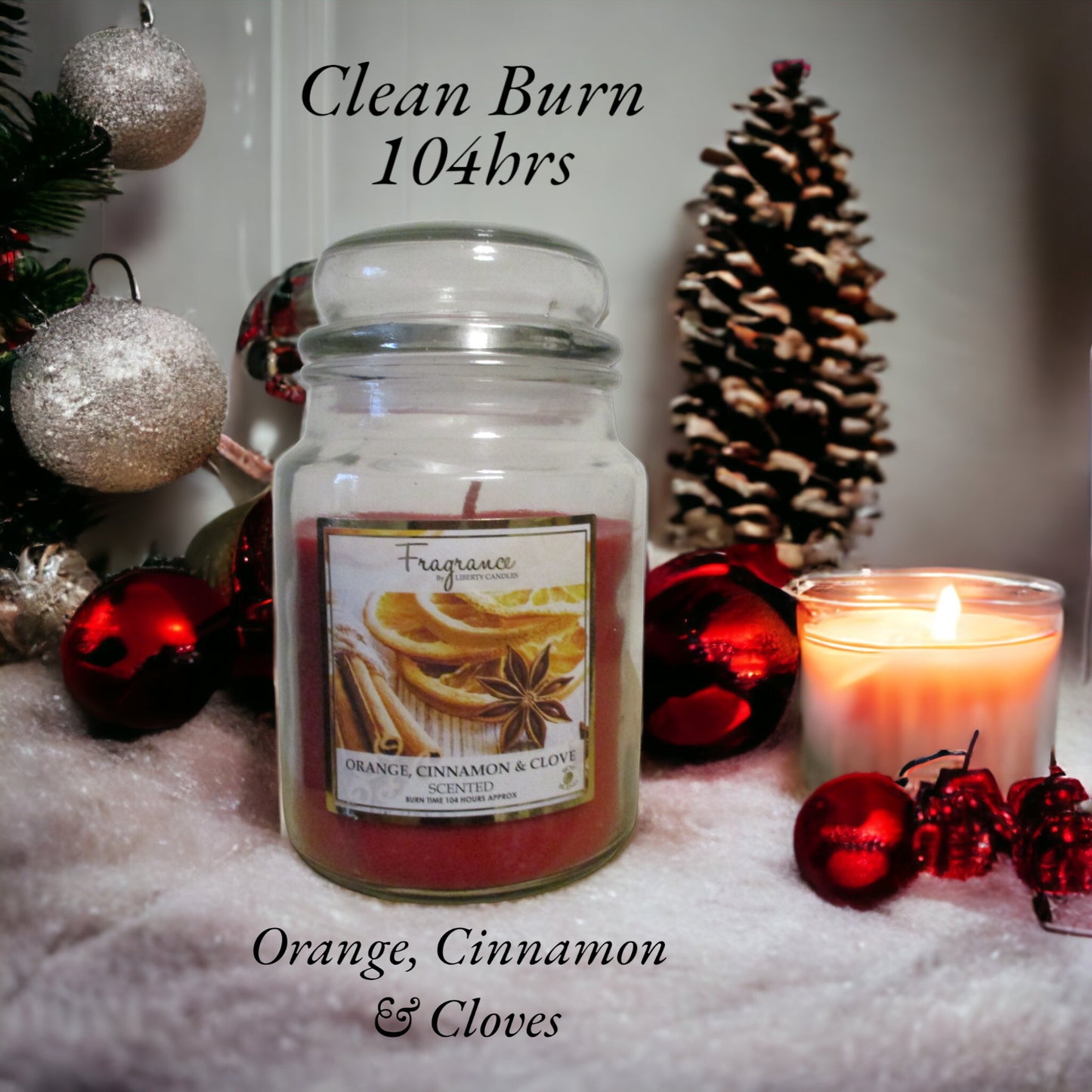 Scented Natural Soy "Festive Candles" Large (18oz - 104hr Burn Time)