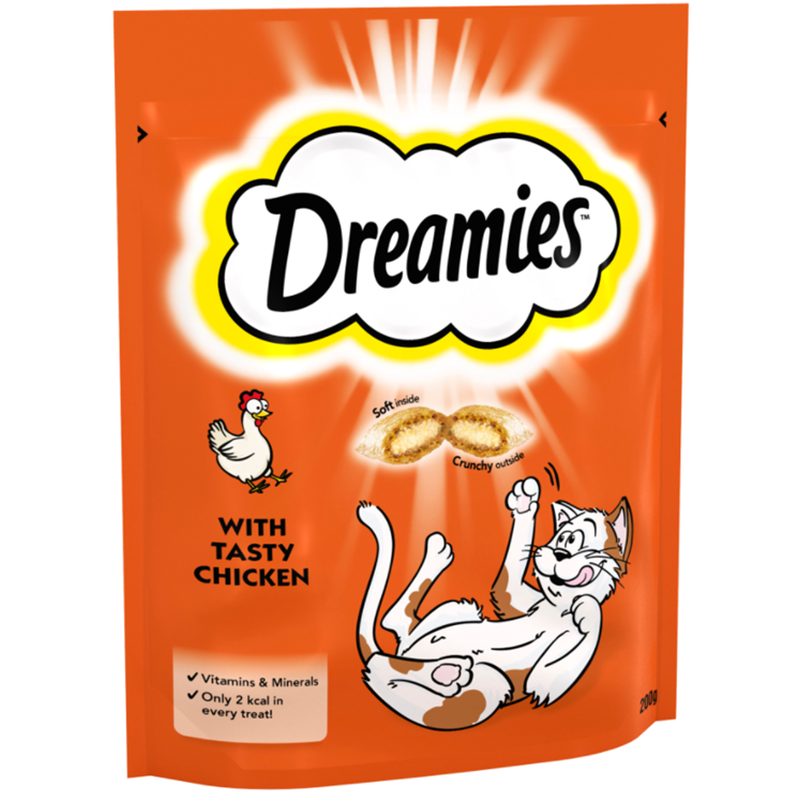 Dreamies Adult 1+ Cat Treats With Cheese 2x / Chicken 2x / Salmon 2x Mega Pack 200g (6x)