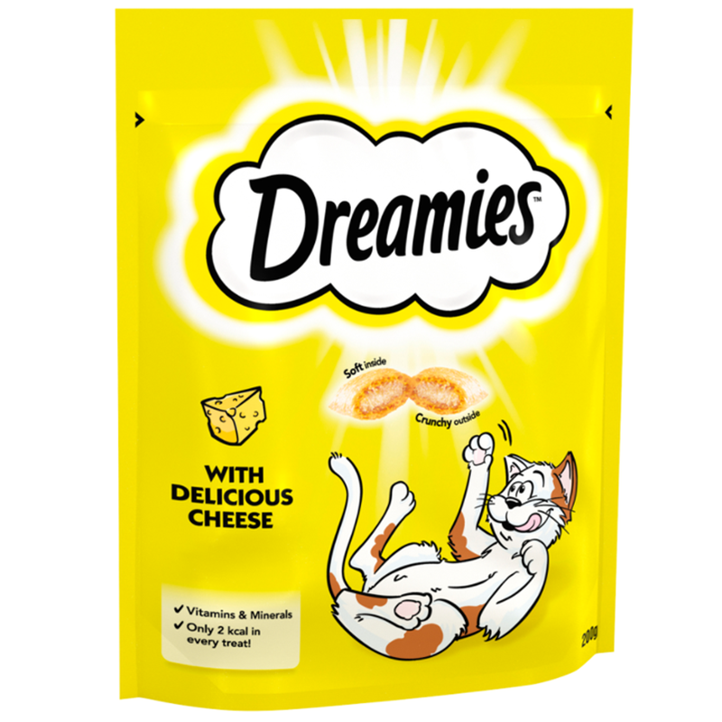 Dreamies Adult 1+ Cat Treats With Cheese 2x / Chicken 2x / Salmon 2x Mega Pack 200g (6x)