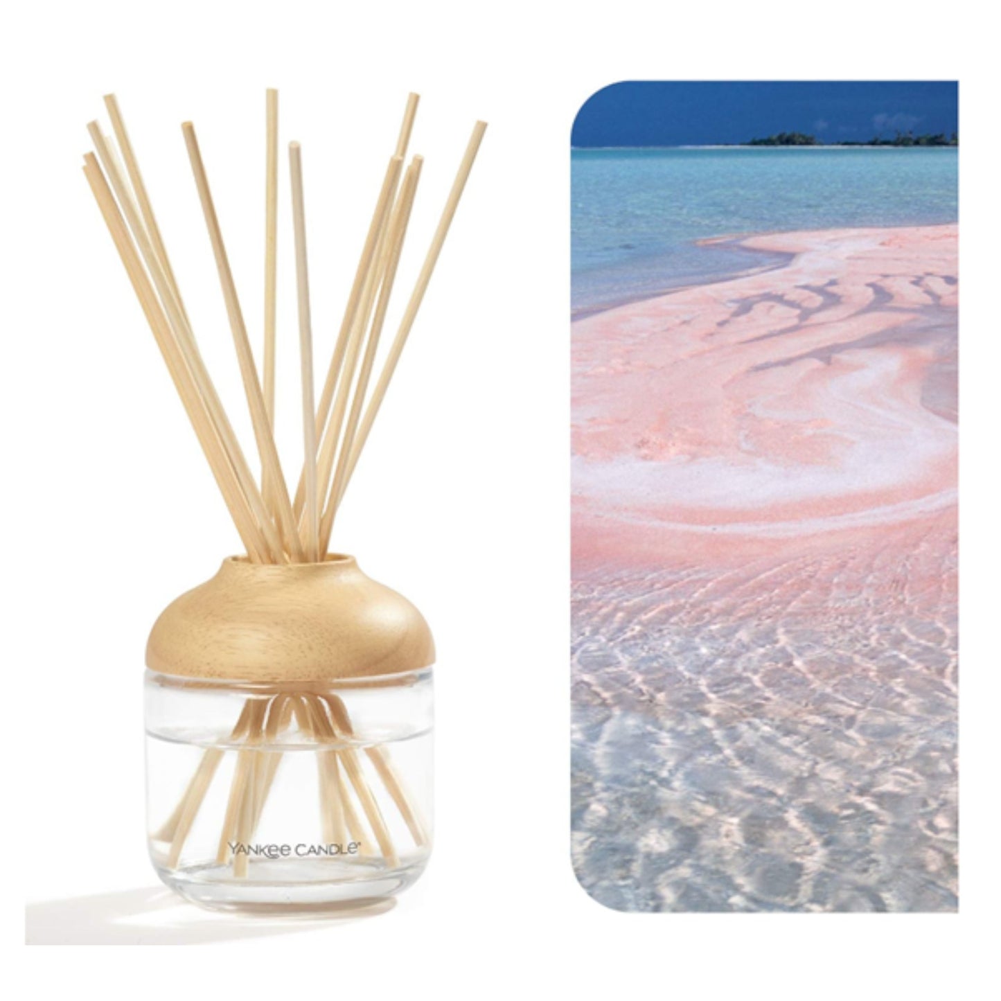 Yankee Candle Reed Diffuser, Pink Sands, 120 ml, up to 10 Weeks of Fragrance.