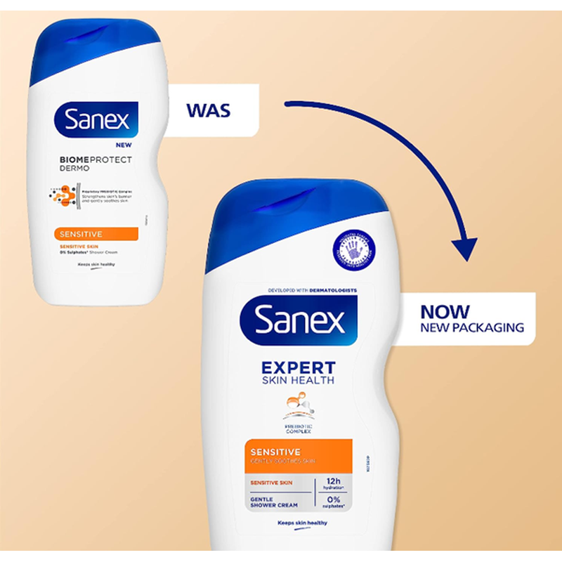 Sanex XL - Biome Protect Sensitive Shower Cream - 2 x 570ml