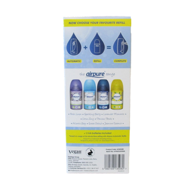 Airpure Air-O-Matic Air Dispenser & 3 x Refill's - Atlantis Bay Fragrance