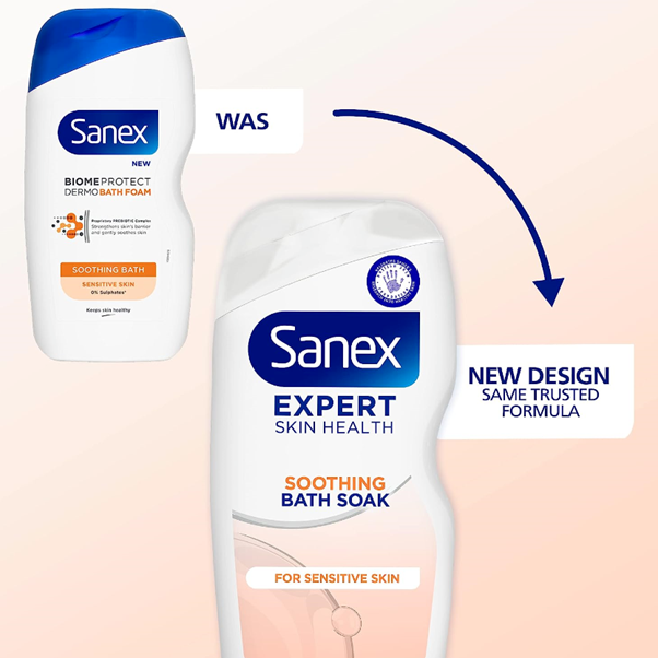 Sanex XL Expert Soothing Bath Soak - 2 x 570ml