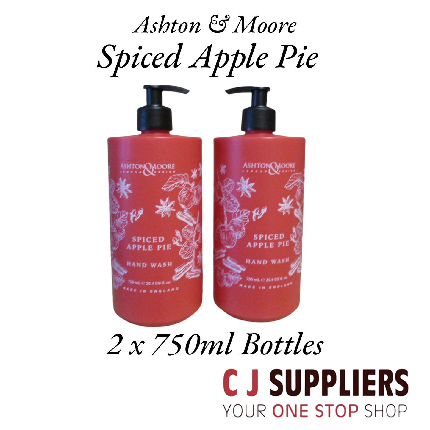 Ashton & Moore London Design - spiced Apple Pie   - Luxury Hand Wash 2 x 750ml Hand Wash