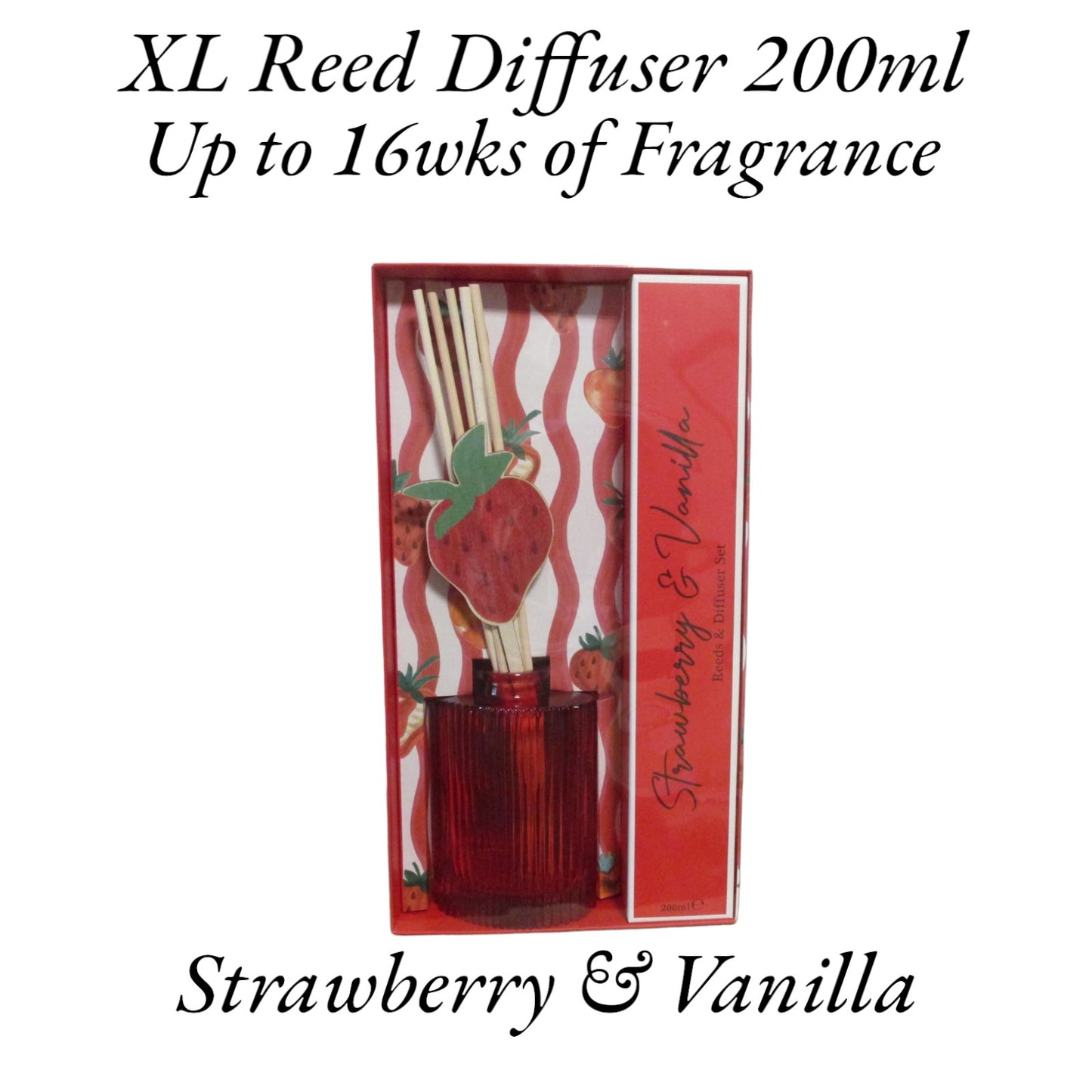 Diffuser XL - 200ml  Strawberry & Vanilla - 16 weeks of fragrance