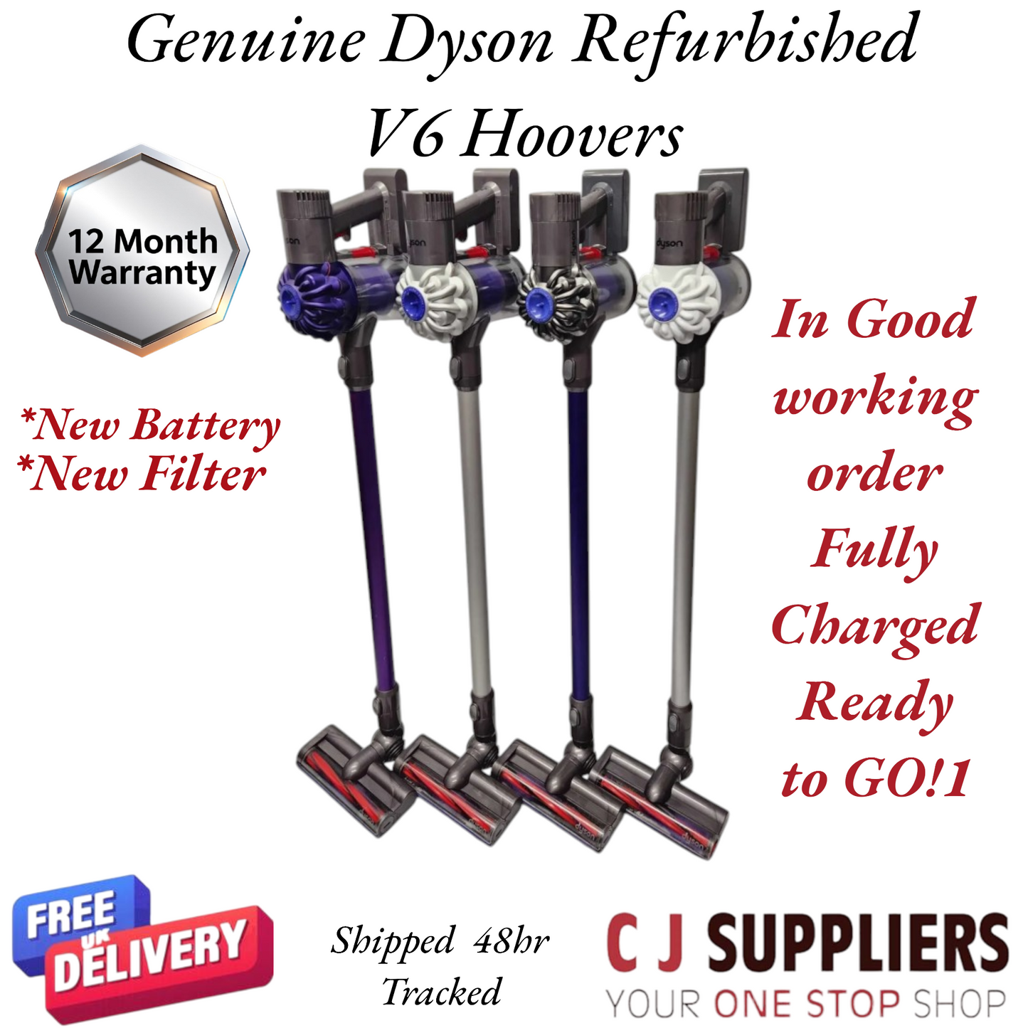 Dyson V6 | Animal Cordless Vacuum Cleaner | Serviced & Clean | New Battery