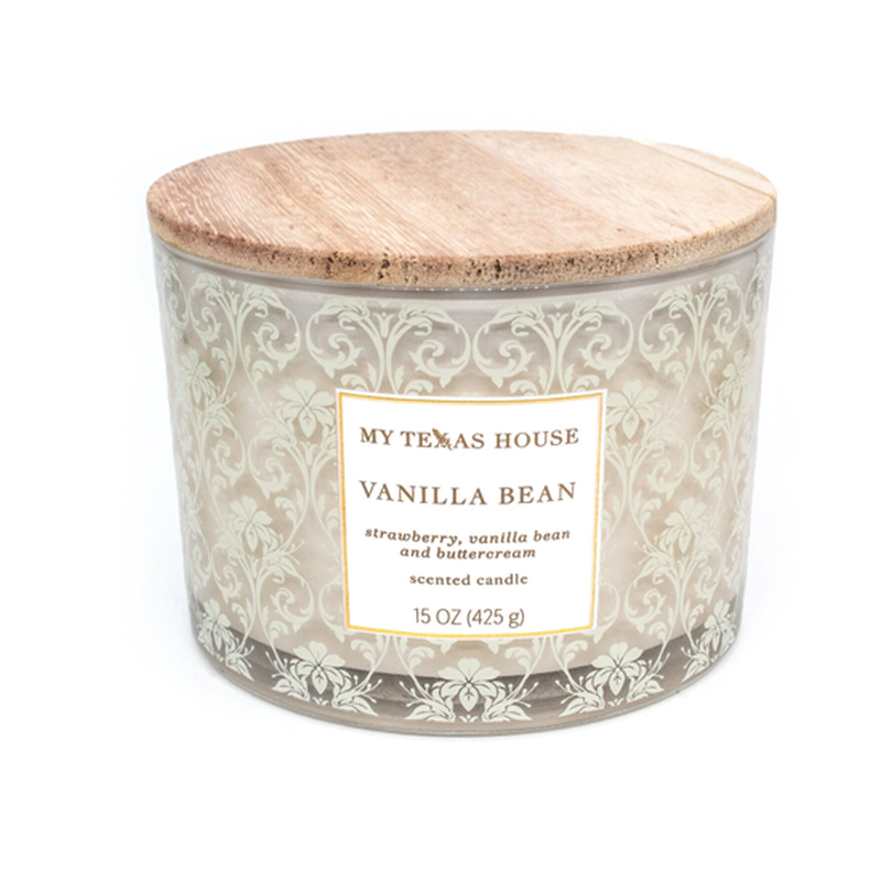 My Texas House - 15oz 3 Wick Scented Candle (Vanilla Bean)