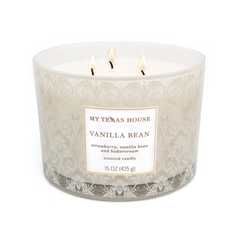 My Texas House - 15oz 3 Wick Scented Candle (Vanilla Bean)