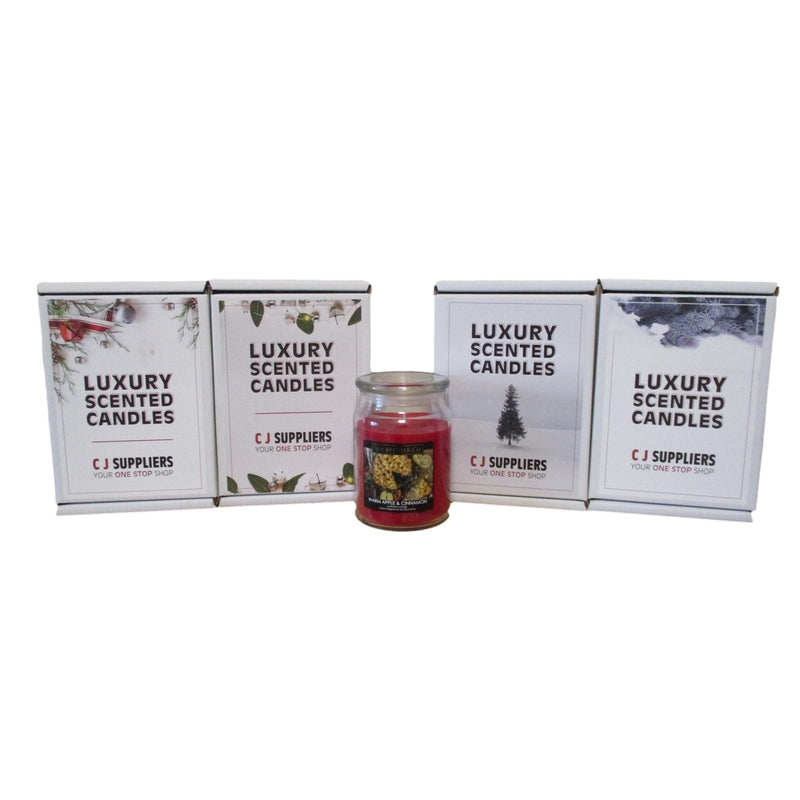 Luxury Scented Candle - (Warm Apple & Cinnamon) - Christmas Gift Boxed