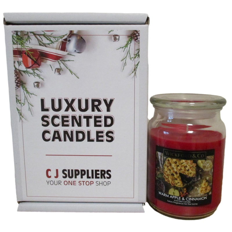 Luxury Scented Candle - (Warm Apple & Cinnamon) - Christmas Gift Boxed