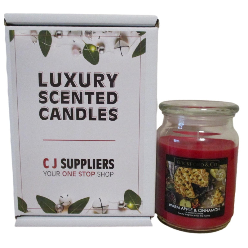 Luxury Scented Candle - (Warm Apple & Cinnamon) - Christmas Gift Boxed