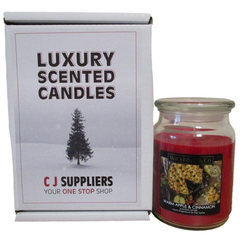 Luxury Scented Candle - (Warm Apple & Cinnamon) - Christmas Gift Boxed