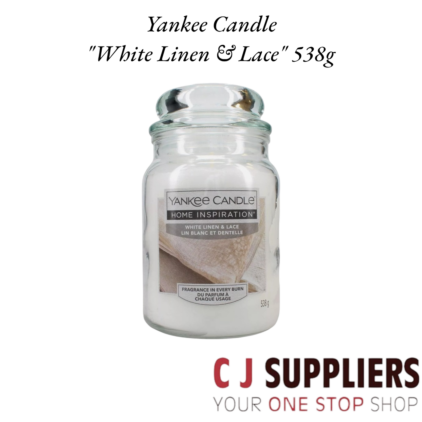 Yankee Candle - Candle Large Jar 538g - White Linen and Lace