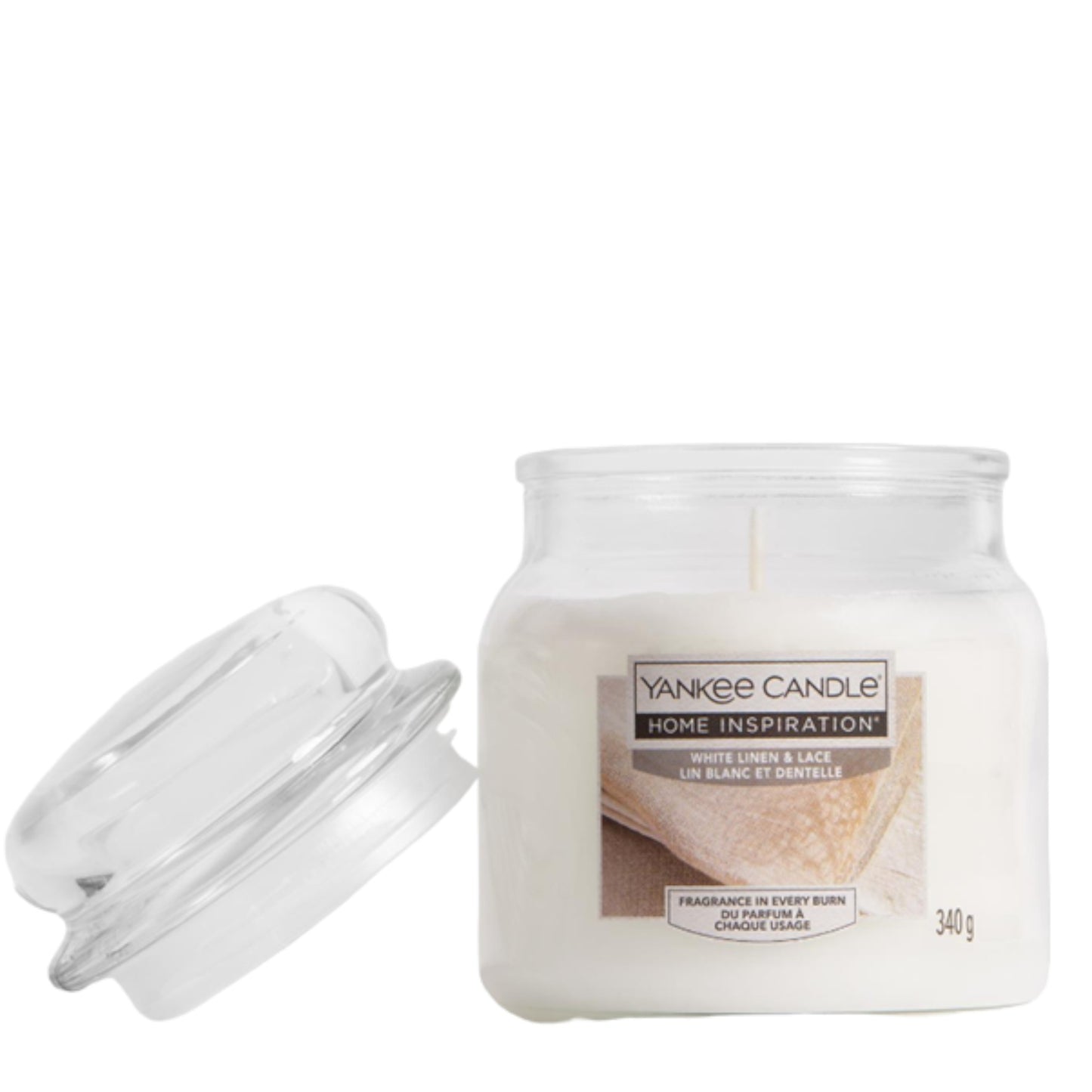 Yankee White Linen & Lace Medium Jar 340g