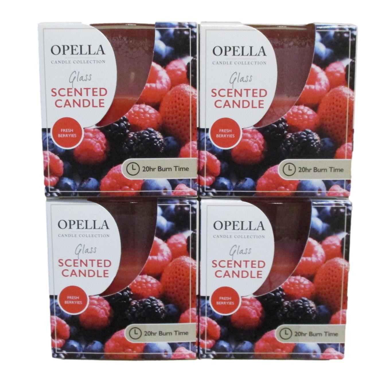 Opella - Scented Candle in Glass Jar (Mixed Berries) 20hr Burning (per candle)